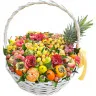 Фруктовая корзина с хурмой и розами «Алладин»