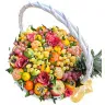 Фруктовая корзина с хурмой и розами «Алладин»